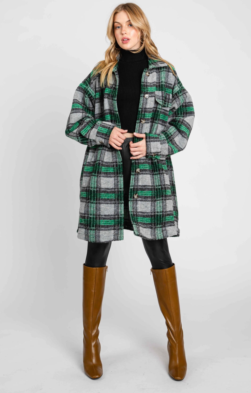 Plaid Button Down Shacket