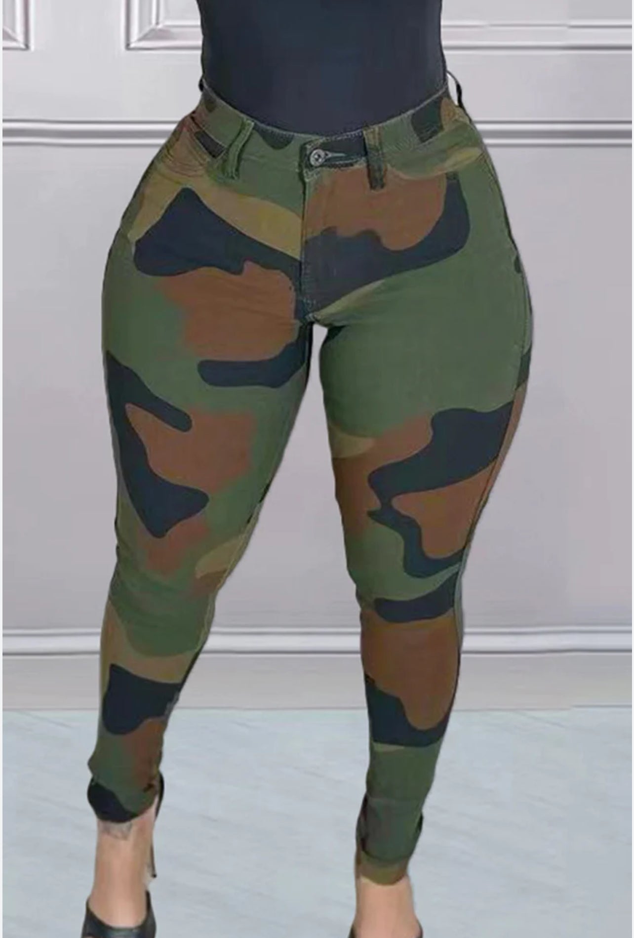 Camo Stretch Skinny Denim