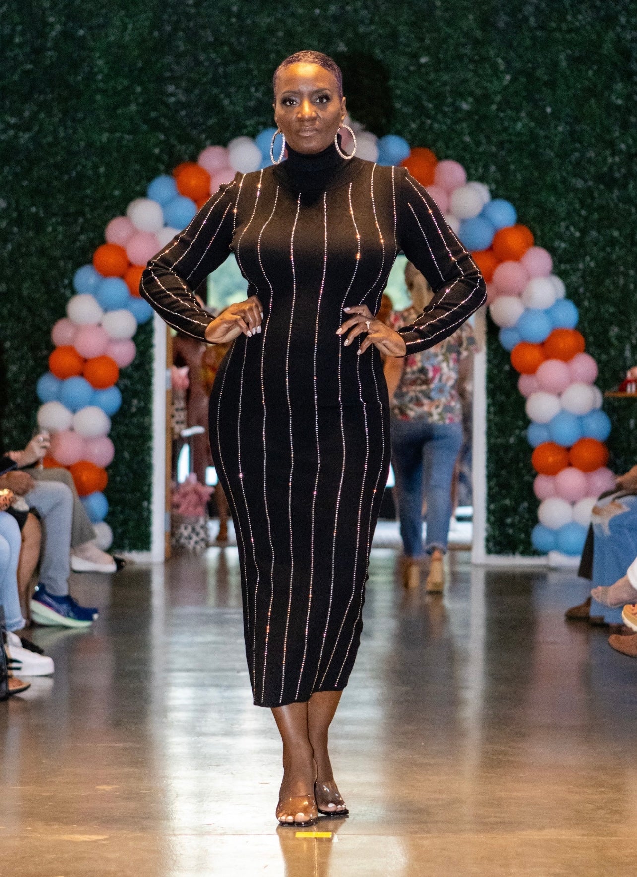 Vertical Rhinestones Dress