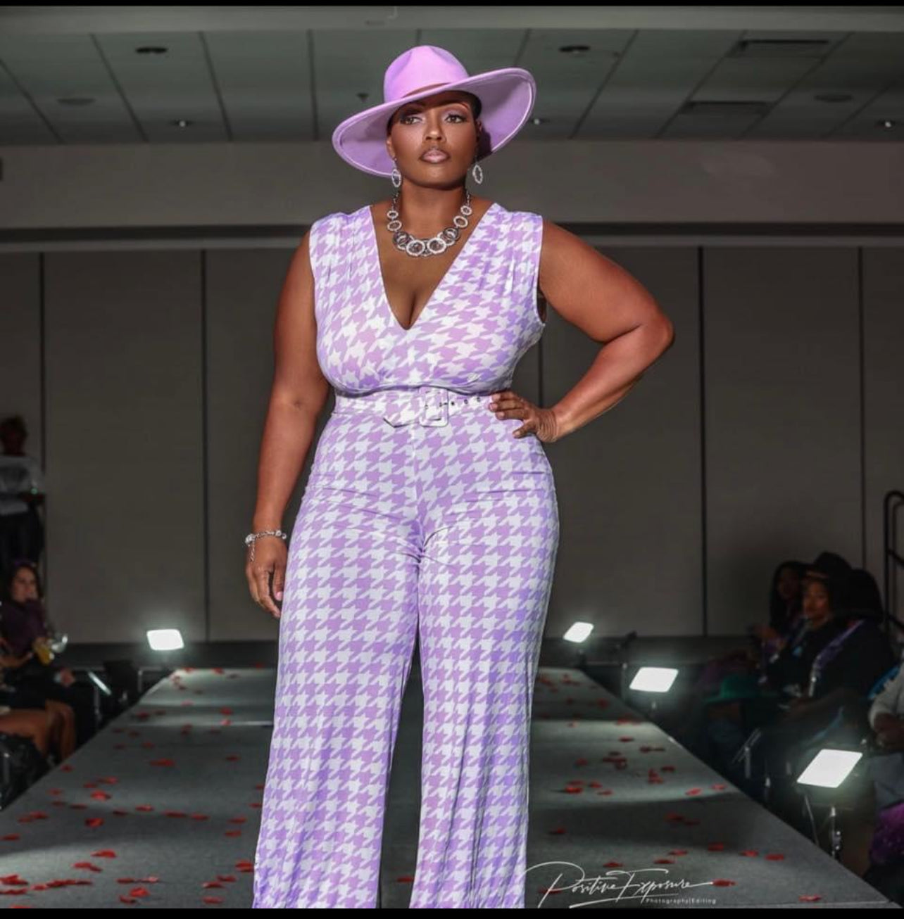 No Limits Houndstooth Lavender Jumpsuit
