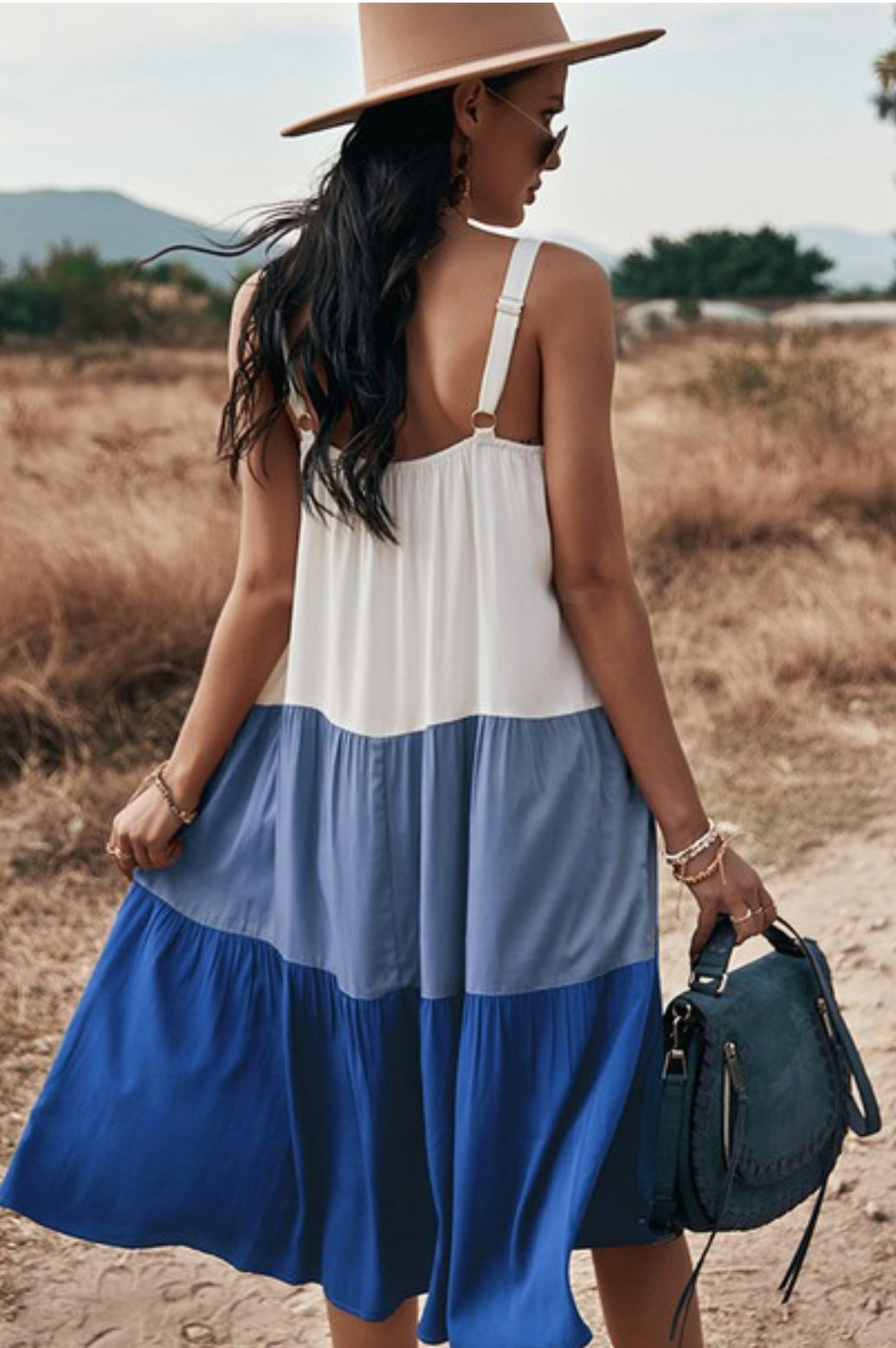 Color Block Ruffle Dress