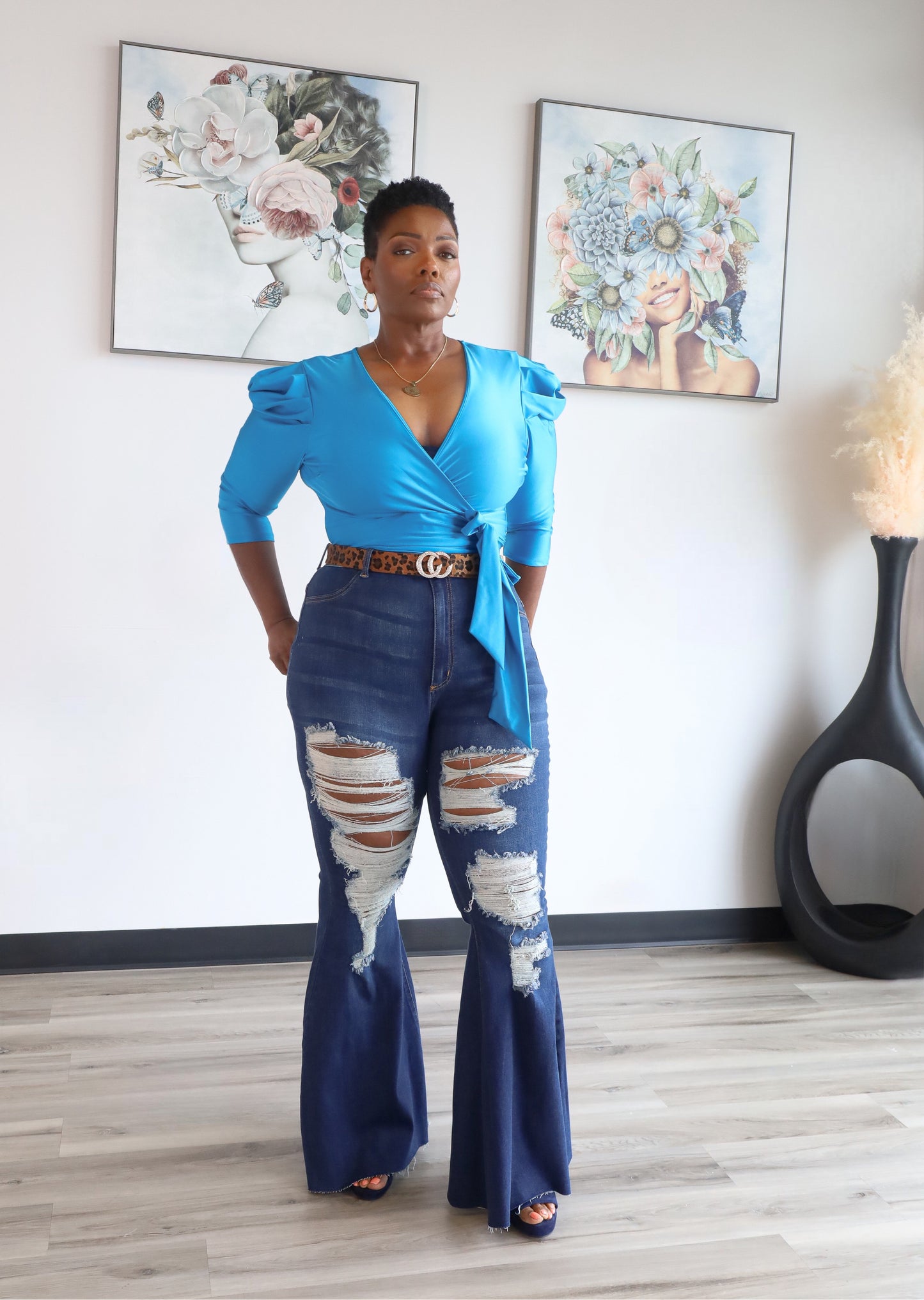Turquoise Belted Body Suit