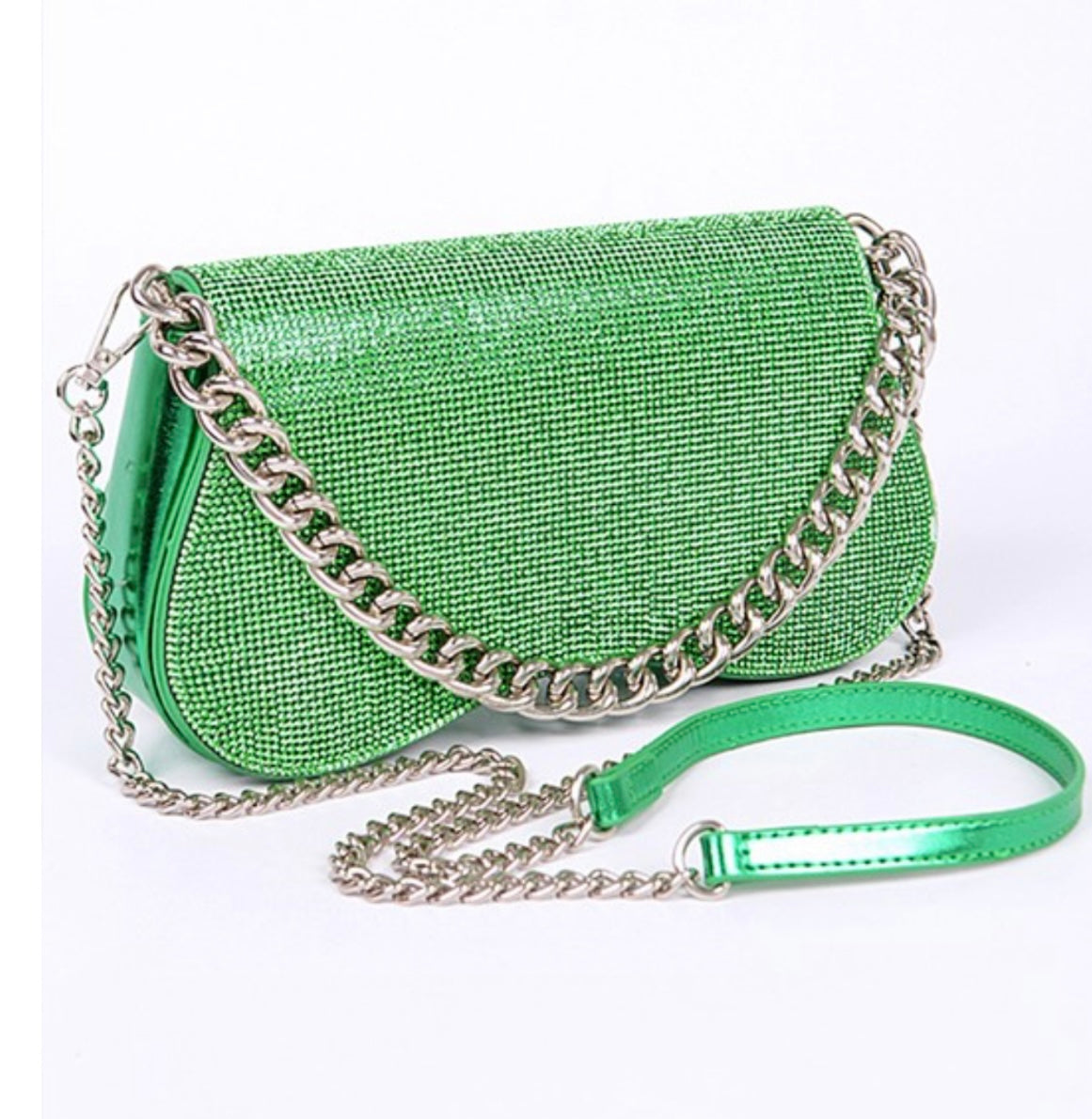 Rhinestone Top Handle Sparkly Clutch
