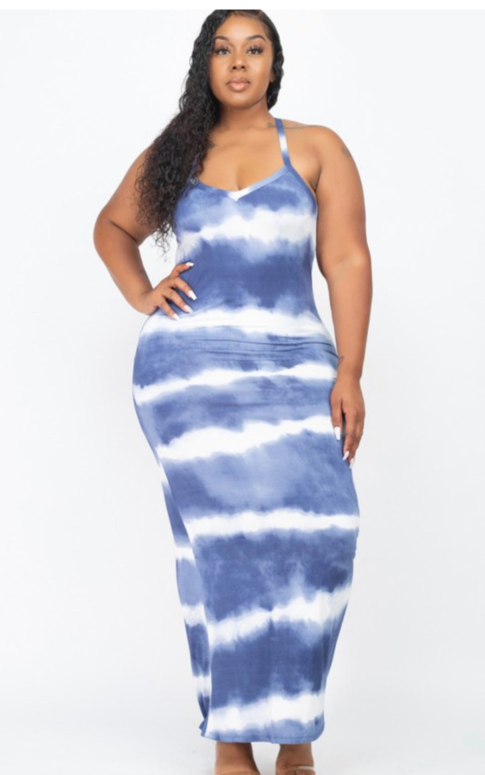 Stripe Tie Dye Maxi Dress