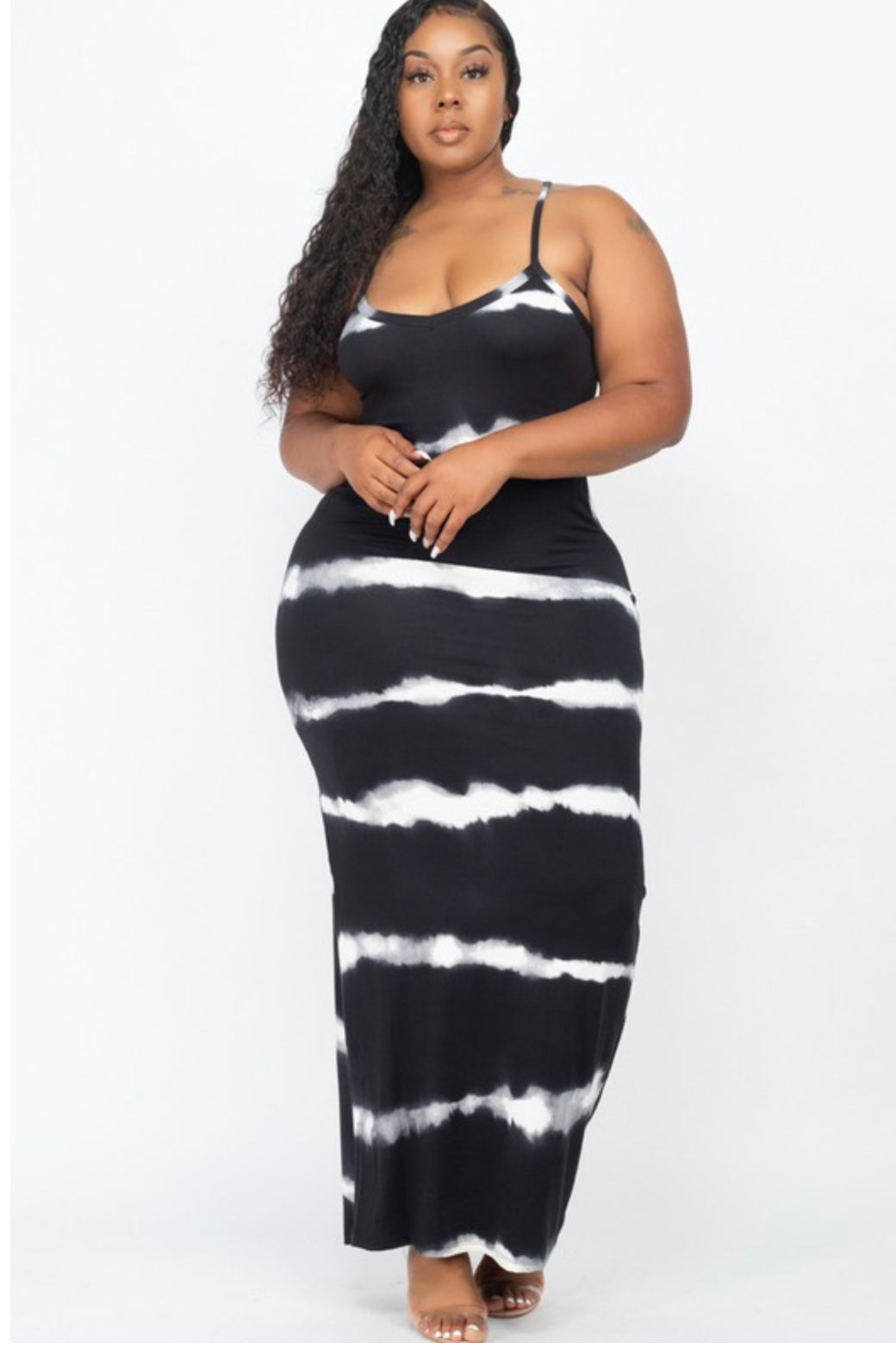 Stripe Tie Dye Maxi Dress