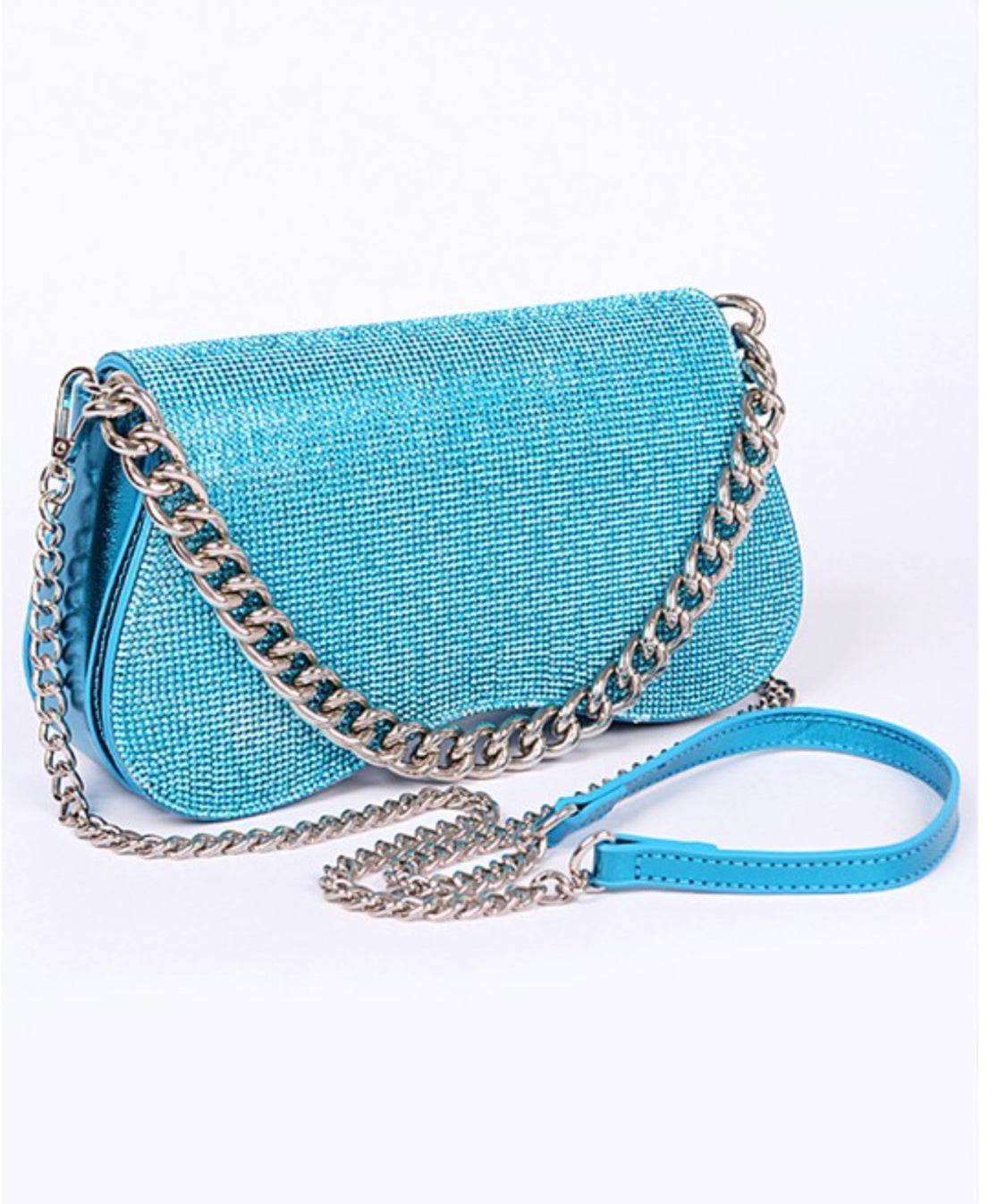 Rhinestone Top Handle Sparkly Clutch