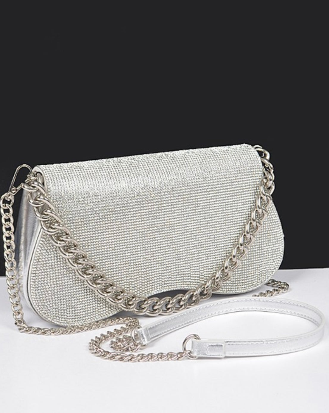 Rhinestone Top Handle Sparkly Clutch