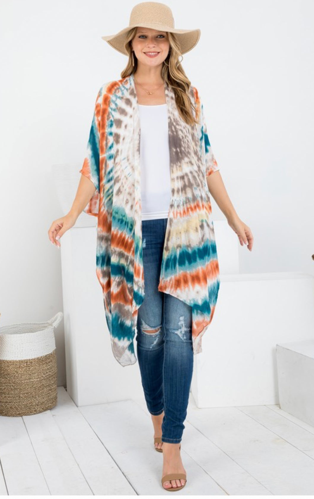 Tie Dye Rust Kimonos