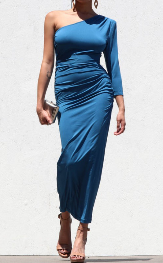 Keep Her Secret One Shoulder Maxi