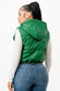 Faux Leather Hoodie Puffer Vest