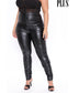 Ruched Faux Leather Leggings