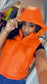 Faux Leather Hoodie Puffer Vest