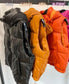 Faux Leather Hoodie Puffer Vest