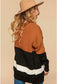 Rust Color Block Cardigan